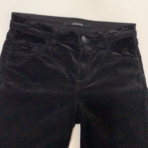 J Brand Mid Rise Black Velvet Crop Pants Jeans Size 25 - Picture 5 of 12